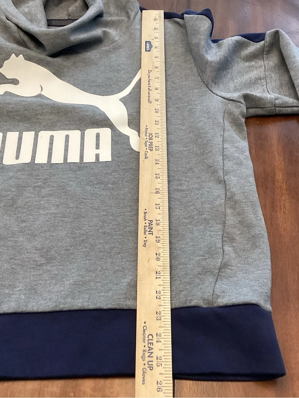 PUMA Men’s Gray Pullover Hooded Long Sleeve Sweatshirt Size M